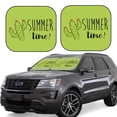 thumbnail image 1 of Kll Summer Time Windshield Sun Shade 2-Piece Foldable Car Front Window Sunshade For Most Sedans Suv Truck - Auto Sun Blocker Visor Protector Blocks Max Uv Rays - Small, 1 of 7