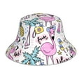 thumbnail image 1 of Kll Summer With Flamingo Bucket Hat For Women Men Packable Travel Beach Sun Hat Outdoor Rave Accessories Reflective Fisherman Cap, 1 of 9