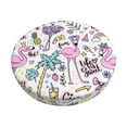thumbnail image 1 of Kll Summer With Flamingo Round Bar Chair Cushion Cover 12 Inch,Bar Stool Protector With Elastic, Soft Washable, 1 of 7