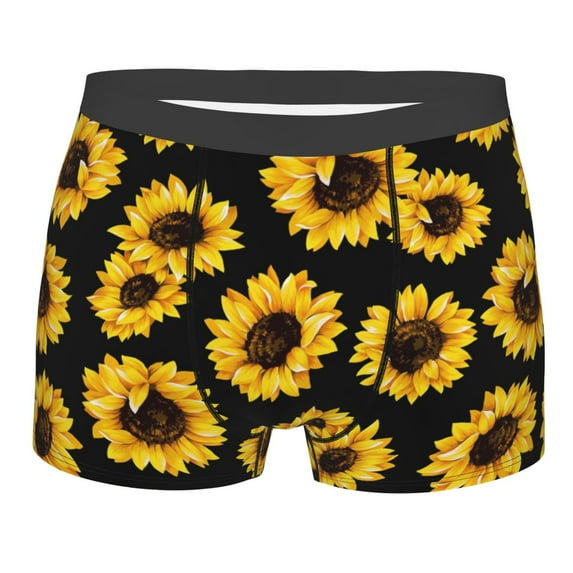 Kll Sunflower Men'S Cotton Boxer Briefs Underwear-X-Large