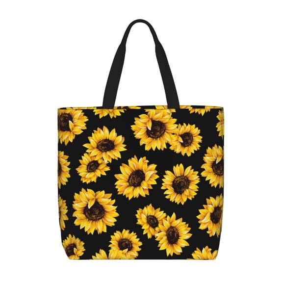 Kll Sunflower Pattern Aesthetic Tote Bag For Women Beach Bag Shopping Bags Shoulder Bag Reusable Grocery Bags