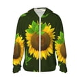 thumbnail image 1 of Kll Sunflower Print Men'S Women’s Upf 50+ Sun Protection Outdoor Hoodie Jacket Long Sleeve Fishing Hiking Performance Shirt- X-Large, 1 of 8
