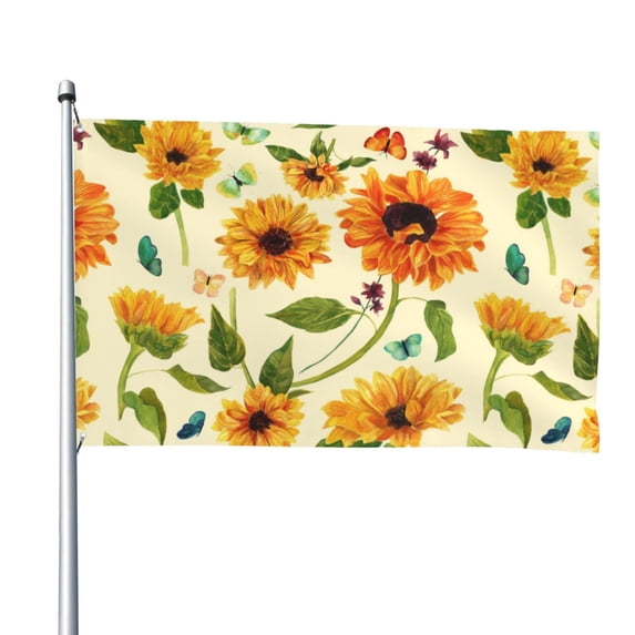 Kll Sunflowers And Butterflies Flag 4x6 Ft Parade Party Flag Outdoor Flag Decorative Flag Banner Flags Garden Flag Home House Flags