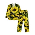 thumbnail image 1 of Kll Sunflowers In Vintage Sleepwear Mens Flannel Pajamas,Long Cotton Pj Set, 1 of 9