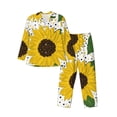 thumbnail image 1 of Kll Sunflowers Sleepwear Mens Flannel Pajamas,Long Cotton Pj Set, 1 of 9