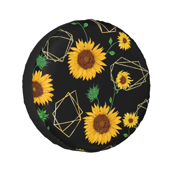 Kll Sunflowers Tire Cover,Universal Wheel Tire Cover For Trailer, Rv, Suv, Truck,Camper And Many Vehicle,(17 Inch)