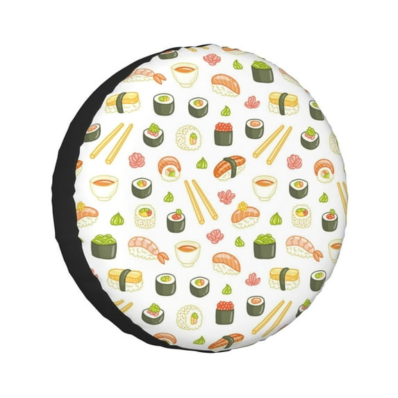 Kll Sushi And Rolls Tire Cover,Universal Wheel Tire Cover For Trailer, Rv, Suv, Truck,Camper And Many Vehicle,(17 Inch)