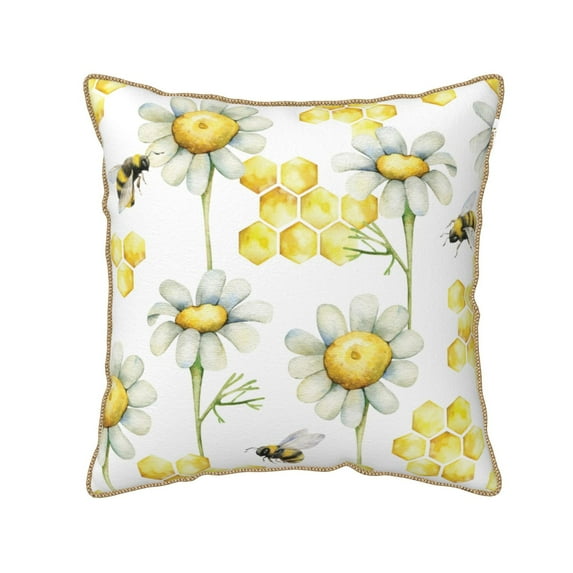 Kll Sweet Honey Decorative Throw Pillow Covers Velvet Soft For Couch Sofa Bedroom Living Room Outdoor -18"X18"