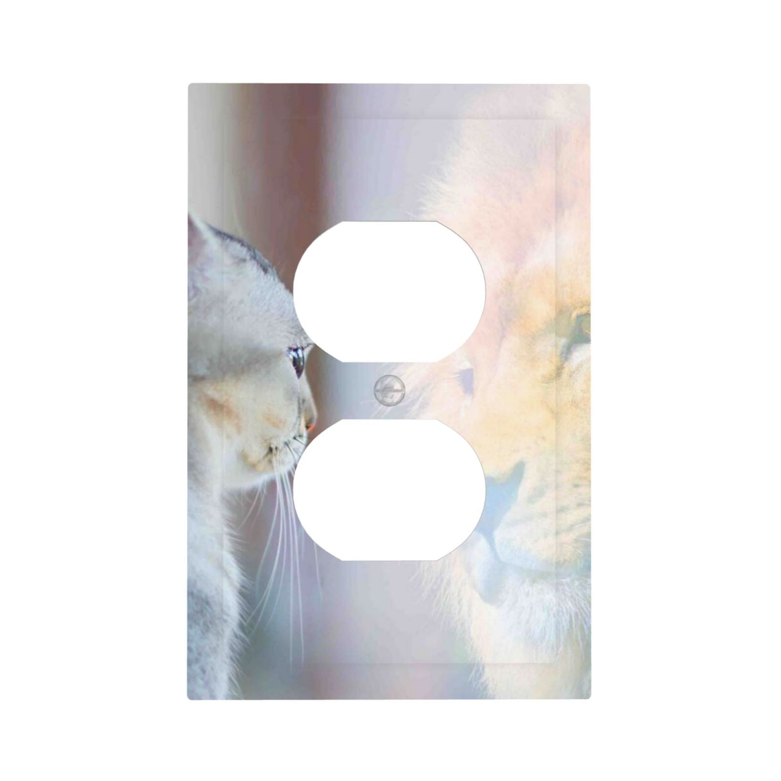 Kll The Cat Looks In The Mirror Wall Plate,Gloss Finish,Standard Size 1