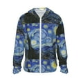 thumbnail image 1 of Kll The Starry Night Print Men'S Women’s Upf 50+ Sun Protection Outdoor Hoodie Jacket Long Sleeve Fishing Hiking Performance Shirt- Small, 1 of 8
