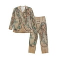 thumbnail image 1 of Kll The World Is Hemisphere Sleepwear Mens Flannel Pajamas,Long Cotton Pj Set, 1 of 9