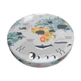 thumbnail image 1 of Kll The World Map With Cartoon Animals Round Bar Chair Cushion Cover 14 Inch,Bar Stool Protector With Elastic, Soft Washable, 1 of 7