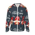 thumbnail image 1 of Kll Three Cute Christmas Gnomes Print Men'S Women’s Upf 50+ Sun Protection Outdoor Hoodie Jacket Long Sleeve Fishing Hiking Performance Shirt- X-Large, 1 of 8