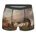 thumbnail image 1 of Kll Three Horses Oil Painting Men'S Cotton Boxer Briefs Underwear-Large, 1 of 9