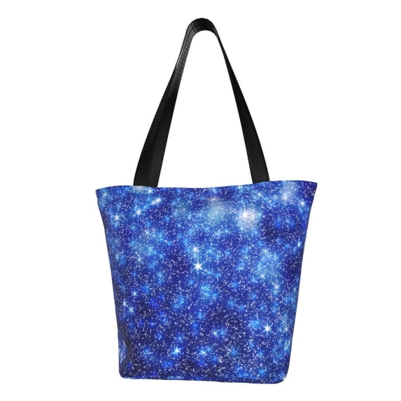 Kll Tote Bag For Women Blurred Star Snow Christmas Print Shopping Grocery Reusable Bags For Office School Shopping Travel
