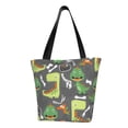 thumbnail image 1 of Kll Tote Bag For Women Cartoon Dinosaurs.Cute Dinosaurs Print Shopping Grocery Reusable Bags For Office School Shopping Travel, 1 of 7