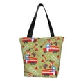 thumbnail image 1 of Kll Tote Bag For Women Cartoon Fire Truck Print Shopping Grocery Reusable Bags For Office School Shopping Travel, 1 of 7