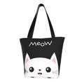 thumbnail image 1 of Kll Tote Bag For Women Cat Meow Print Shopping Grocery Reusable Bags For Office School Shopping Travel, 1 of 7
