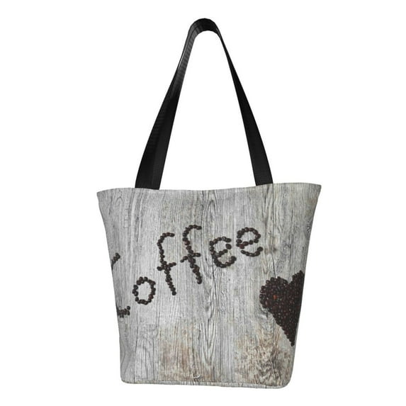 Kll Tote Bag For Women Coffee Beans On Board Print Shopping Grocery Reusable Bags For Office School Shopping Travel
