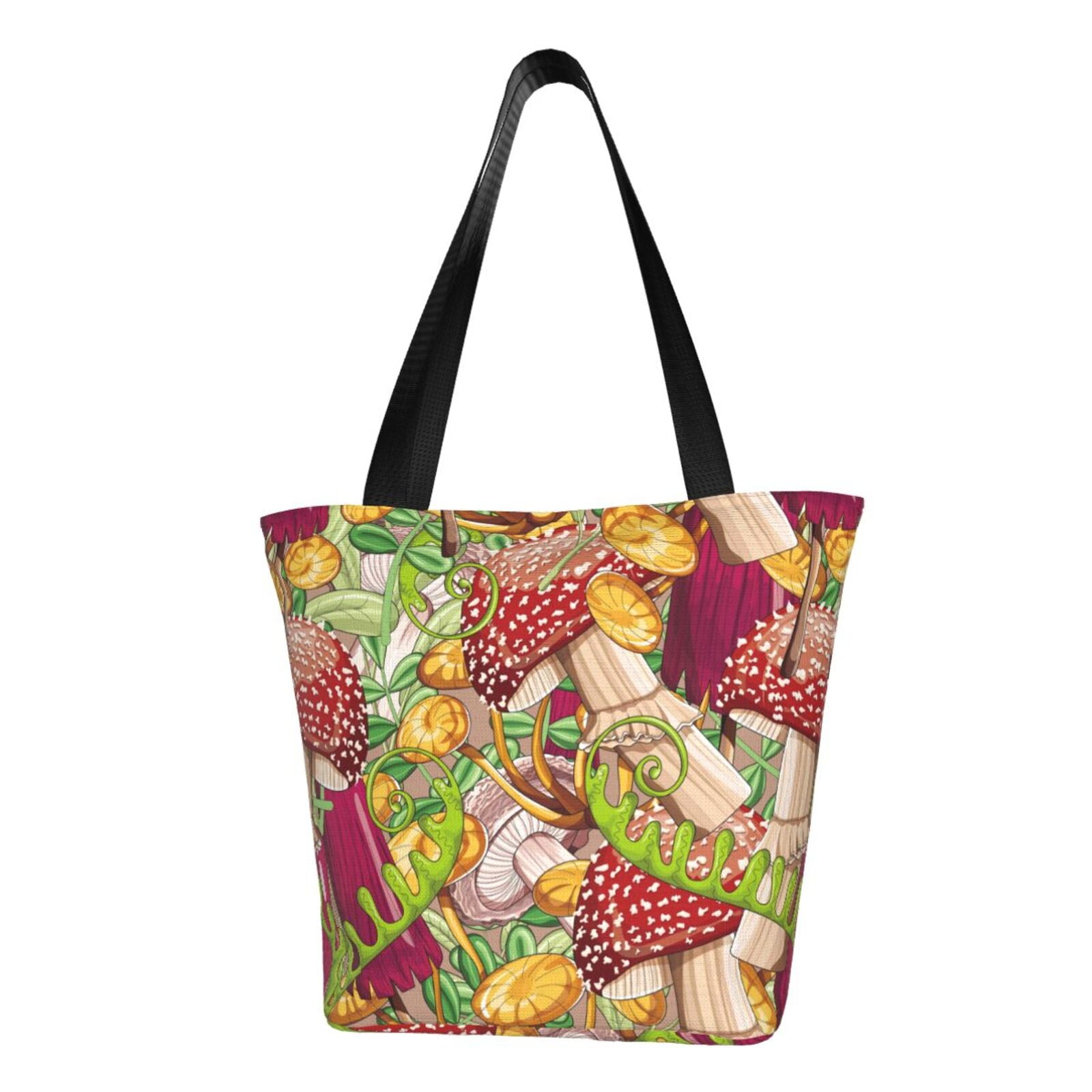 GXVUIS Canvas Tote Bag For Women - Cute Mushroom & Plants Design, Reusable Shopping Bag - View #12