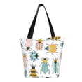 thumbnail image 1 of Kll Tote Bag For Women Colorful Insects Print Shopping Grocery Reusable Bags For Office School Shopping Travel, 1 of 8
