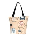 thumbnail image 1 of Kll Tote Bag For Women Cute Ink Drawn Elephants Print Shopping Grocery Reusable Bags For Office School Shopping Travel, 1 of 7