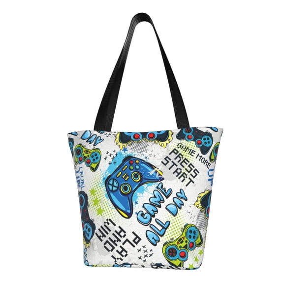 Kll Tote Bag For Women Game All Day Print Shopping Grocery Reusable Bags For Office School Shopping Travel
