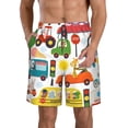 thumbnail image 1 of Kll Transports With Animals Men'S Casual Summer Beach Shorts Hawaiian Shorts With Pockets-3x-Large, 1 of 9