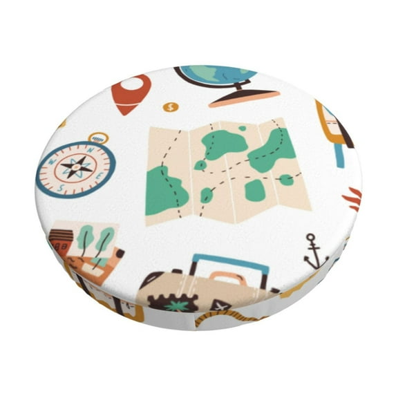 Kll Travel1 Round Bar Chair Cushion Cover 13 Inch,Bar Stool Protector With Elastic, Soft Washable