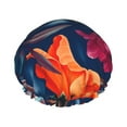 thumbnail image 1 of Kll Tropical Flower Pattern Shower Cap & Bath Cap For Women,Reversible Oversized Waterproof Shower Caps For All Hair Lengths,Elastic Reusable Bathing Hair Cap, 1 of 9