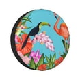 thumbnail image 1 of Kll Tropical Jungle Flamingo Tire Cover,Universal Wheel Tire Cover For Trailer, Rv, Suv, Truck,Camper And Many Vehicle,(17 Inch), 1 of 7