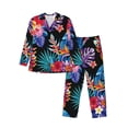thumbnail image 1 of Kll Tropical Palm Leaves Sleepwear Mens Flannel Pajamas,Long Cotton Pj Set, 1 of 9