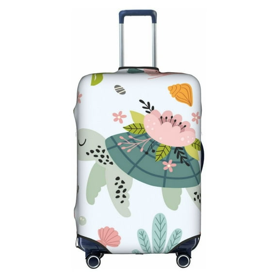 Kll Turtle And Sea Life Luggage Cover Suitcase Cover Suitcase Protector (Luggage not included)-Large