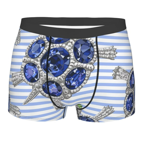 Kll Turtle With Blue Stones Men'S Cotton Boxer Briefs Underwear-Large