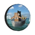 thumbnail image 1 of Kll Two Brave Cats Are Floating On The Sea Iceberg Tire Cover,Universal Wheel Tire Cover For Trailer, Rv, Suv, Truck,Camper And Many Vehicle,(17 Inch), 1 of 7
