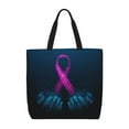 thumbnail image 1 of Kll Two Human Hands Are Holds Pink Ribbon Awareness Pattern Aesthetic Tote Bag For Women Beach Bag Shopping Bags Shoulder Bag Reusable Grocery Bags, 1 of 1