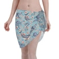 thumbnail image 1 of Kll Underwater Animals And Flowers Print Women'S Sarong Coverups Short Bathing Suit Wrap Skirt Beach Wrap Swimsuit Cover Ups, 1 of 7