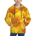thumbnail image 1 of Kll Unisex Kids Boys Girls Hooded Pocket Pullover Hoodies-3d Sunflowers, 1 of 9