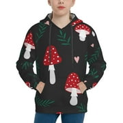Kll Unisex Kids Boys Girls Hooded Pocket Pullover Hoodies-Amanita Mushroom