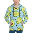 thumbnail image 1 of Kll Unisex Kids Boys Girls Hooded Pocket Pullover Hoodies-Avocado And Hearts, 1 of 9