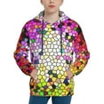 thumbnail image 1 of Kll Unisex Kids Boys Girls Hooded Pocket Pullover Hoodies-Colorful Tie Dye Stained Glass 3, 1 of 1
