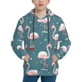 thumbnail image 1 of Kll Unisex Kids Boys Girls Hooded Pocket Pullover Hoodies-Elegant Flamingo, 1 of 9