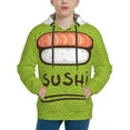 thumbnail image 1 of Kll Unisex Kids Boys Girls Hooded Pocket Pullover Hoodies-Fresh Sushi, 1 of 9