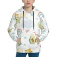 thumbnail image 1 of Kll Unisex Kids Boys Girls Hooded Pocket Pullover Hoodies-Green Blue Avocado, 1 of 9