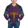 thumbnail image 1 of Kll Unisex Kids Boys Girls Hooded Pocket Pullover Hoodies-Indian Mandalas Dragonfly, 1 of 9