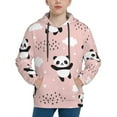 thumbnail image 1 of Kll Unisex Kids Boys Girls Hooded Pocket Pullover Hoodies-Panda Flying In The Sky, 1 of 9