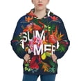 thumbnail image 1 of Kll Unisex Kids Boys Girls Hooded Pocket Pullover Hoodies-Summer Birds And Flowers, 1 of 9