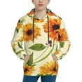 thumbnail image 1 of Kll Unisex Kids Boys Girls Hooded Pocket Pullover Hoodies-Sunflowers And Butterflies, 1 of 9