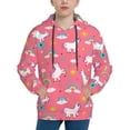 thumbnail image 1 of Kll Unisex Kids Boys Girls Hooded Pocket Pullover Hoodies-Yoga Unicorn, 1 of 9