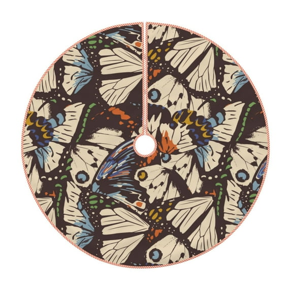 Kll Vector Butterflies Christmas Tree Skirt 48",Party Decorations Farmhouse For Christmas Decorations Holiday Party